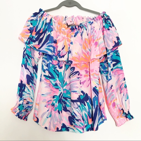 Lilly Pulitzer Dee Top Off the Shoulder Size Small - Picture 3 of 6